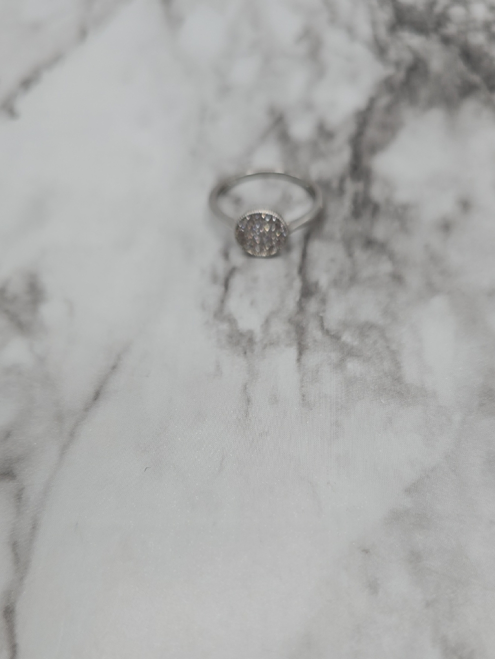 Nordstrom Silver Pavé Round CZ Ring - White